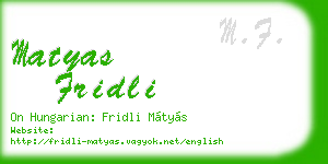 matyas fridli business card